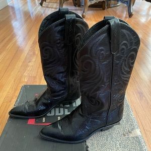 Vintage Black Cowboy Boots
